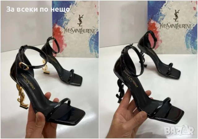 Yves Saint Laurent Дамски Черни Сандали На Ток - 2 Налични Цвята На Тока Код E324