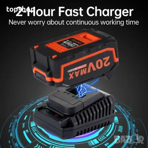 Безжичен вентилатор за листа ZELATAN 4,0 Ah, 130 MPH, 2 скорости, снимка 5 - Градинска техника - 50303039