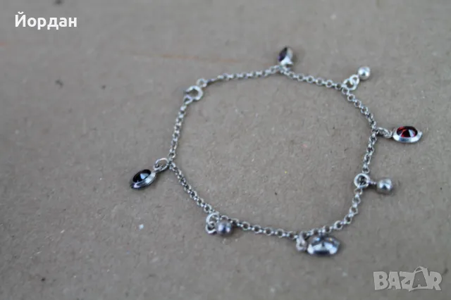 Дамска сребърна гривна , снимка 4 - Гривни - 47608160