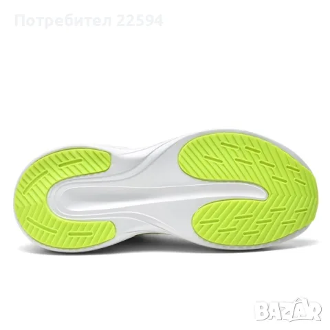 Mъжки маратонки без връзки мрежа платформа леки дишащи за ходене - Зелени EU 41, снимка 4 - Маратонки - 55743888