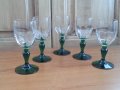 Френски стъклени чаши с зелено столче , снимка 2