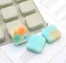 9 заоблени квадрати квадратчета квадрат заоблен силиконов молд форма шоколад гипс сапун кексчета, снимка 5