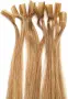 40 см човешка коса екстеншъни U-tip с кератин – 100% Remy, 0.5g x 200 нишки, 100g (прави) Pre Bonded, снимка 6