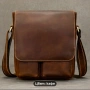 Мъжка дизайнерска чанта за през рамо/Премиум кафява Crazy Horse* кожа!, снимка 3