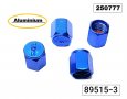 Капачка за вентил гума (4бр.) алуминиеви -89515-3 -сини, снимка 1 - Аксесоари и консумативи - 30434490