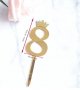 Голяма Златна Сребърна цифра число корона твърд Акрил пластмаса топер торта мъфин украса рожден ден, снимка 3