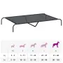 vidaXL Повдигнато легло кучета черно 150x90x20 cm Текстилен и стомана, снимка 9