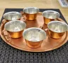 Медни чисто нови 6 кафеварки, 6 чаши за кафе, 1 захарница, 2 табли, снимка 2