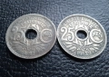 Стара монета 25 сантима 1927 г. и 1929 г. Франция - красиви !, снимка 2