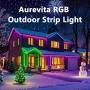 Aurevita Водоустойчива външна LED лента 20 м, интелигентна IP67, приложение (без дистанционно), снимка 2