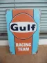 Метална табела Gulf Racing team състезателен отбор тим спонсор състезание, снимка 1