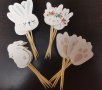 24 бр Великденски заек зайче лапа картонени топери за мъфини кексчета декор украса парти