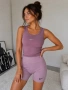 Дамски къс клин с лого щампа Висока талия S-XL Бордо Циклама Лилав, снимка 3