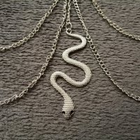 Верижка/бижу/аксесоар за бедро със змия и синджири в сребрист цвят р-р S, M, снимка 4 - Други - 42792767