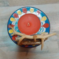 Свещник от дърво и керамика, снимка 8 - Арт сувенири - 42811481
