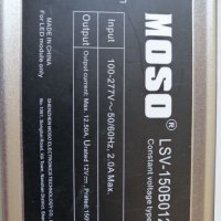 Захранване MOSO LSV-150B012 12V, 12,5A,150W , снимка 4 - Други машини и части - 33755819