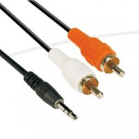 Кабел Аудио жак 3.5mm Мъжки към Два RCA чинча Мъжки 3м VCom SS001326 Cable St.Jack-2xRCA M/M, снимка 1 - Кабели и адаптери - 34327498