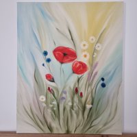 "Пролетно настроение" - авторска картина с маслени бои, снимка 2 - Картини - 44212345