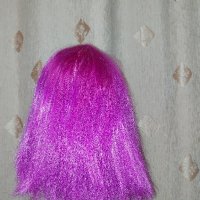 Цикламова перука от изкуствен косъм за парти , снимка 4 - Аксесоари за коса - 42899741