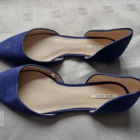 Зара/Zara елегантни балеринки в цвят турско синьо , снимка 2 - Дамски елегантни обувки - 35639499