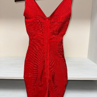 Червена бандажна рокля, снимка 3 - Рокли - 44737818
