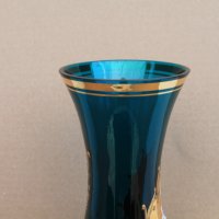Ваза Бохемия синьо стъкло, снимка 4 - Други ценни предмети - 40566319