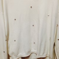 Модерна блуза с перли и кристали, снимка 6 - Блузи с дълъг ръкав и пуловери - 38186408