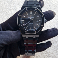 Мъжки часовник Audemars Piguet Royal Oak черен AP , снимка 4 - Луксозни - 44656838