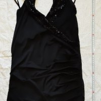 рокля - черна с гол гръб и яка , снимка 1 - Рокли - 30375185