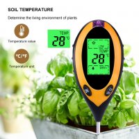 4в1 Уред за измерване PH на почвата,температура,влажност и интезитед на светлина, снимка 10 - Градинска техника - 30906414
