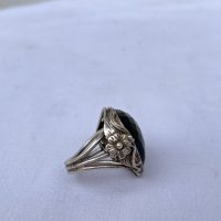 Голям дизайнерски сребърен пръстен с естествен камък №1285, снимка 2 - Антикварни и старинни предмети - 34900074