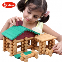 ТОП! Дървена къща кабинка конструктор с 90 части / всички дървени играчки, снимка 3 - Конструктори - 36367788