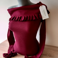 Дамска блуза  бордо, снимка 1 - Блузи с дълъг ръкав и пуловери - 44747627
