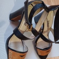 Дамски сандали на ток естествена кожа. , снимка 4 - Дамски елегантни обувки - 40195969