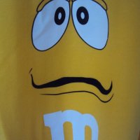 Жълта тениска със закачливо лого на М и М, снимка 2 - Тениски - 30034662