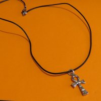 Сребърно кръстче, египетски кръст на вечноста АНХК с вързанка за врата - за да те пази и закриля , снимка 2 - Колиета, медальони, синджири - 37536816