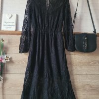 Черна рокля с дантела H&M , снимка 1 - Рокли - 44247087