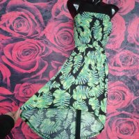 Неоново зелена А-образна лятна рокля бюстие С , снимка 1 - Рокли - 42649629