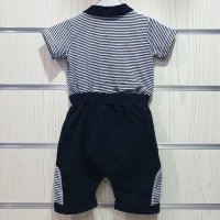 Ново бебешко моряшко комплектче: боди и панталонки, за възраст 6-9 месеца, 9-12 месеца, снимка 2 - Комплекти за бебе - 30325691