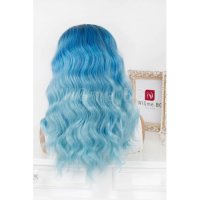 Къса синя лейс фронт перука Ейнджъл, снимка 2 - Аксесоари за коса - 29690971