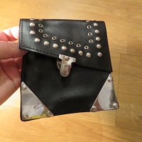 Рокерска моторджийска чантичка, чанта - красота от кожа и метал за теб, снимка 1 - Чанти - 38219067