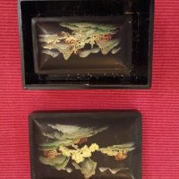 Две стари кутиики от меланин, за бижута, Китай. , снимка 1 - Антикварни и старинни предмети - 42839535