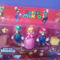 Светещи Големи 6 бр Супер Марио Super Mario пластмасови фигурки PVC за игра и украса торта топер, снимка 3 - Фигурки - 24697673