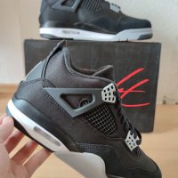 Nike Air Jordan 4 Retro Black Canvas Нови Оригинални Черни Мъжки Кецове Размер 45 Номер 29см, снимка 9 - Кецове - 40430204