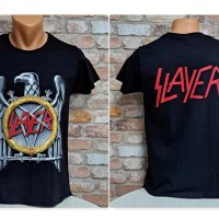 Нова мъжка тениска с дигитален печат на музикалната група Slayer с ГРЪБ, снимка 1 - Тениски - 42648754