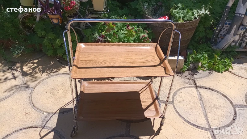 Руска сгъваема помощна масичка на колела, бар масичка, снимка 1