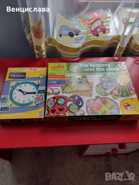 Детска игра Научи часовника + пъзел с часовник и сезони, снимка 1