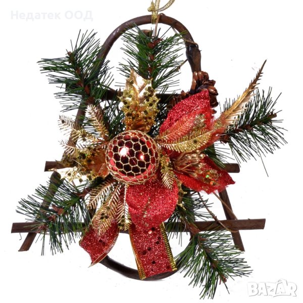 Декоративна звезда, Коледна, Камбана, 21 см, снимка 1