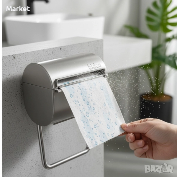 Bideo – поставка за тоалетна хартия, с функция за овлажняване, снимка 1