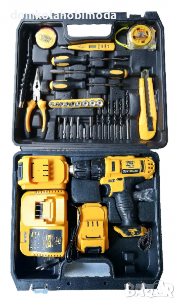 Акумулаторен винтоверт Vermark Strake, В куфар,24V с 2 батерии,Патронник: 0,8-10 мм,Вложки,Накрайниц, снимка 1